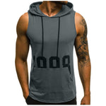 Hoodie Sleeveless Bodybuilding Workout Tank Top