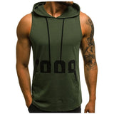 Hoodie Sleeveless Bodybuilding Workout Tank Top