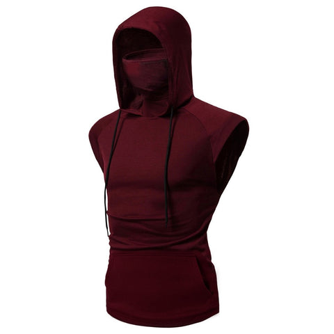 Gym Workout Sleeveless Vest And Mask Two Pieces