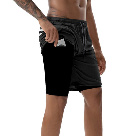 Men's 2 in 1 Joggers Workout Shorts