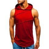 Men Fitness Sleeveless Muscle Vest Hoodie