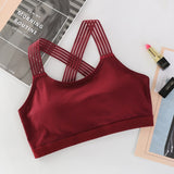 Padded Sports Bras Cross Straps