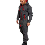Men Overalls  Long Sleeve One-piece Tracksuit