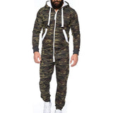 Men Overalls  Long Sleeve One-piece Tracksuit