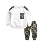 Boys Tracksuit Camouflage Long Sleeve Top And Pants